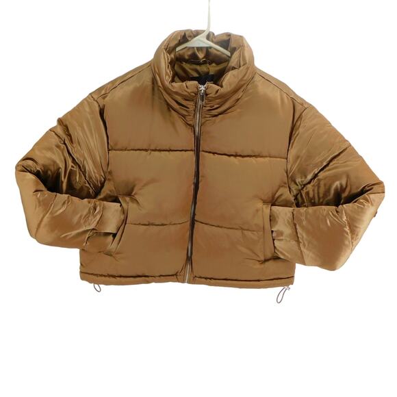 7 For all Mankind Women's Jacket NWT Bronze Short Puffer Jacket Large - Picture 5 of 9